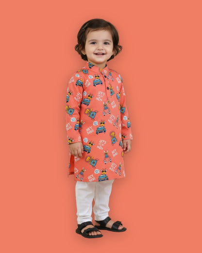 Animal Safari Full Sleeves Kurta Pyjama Set