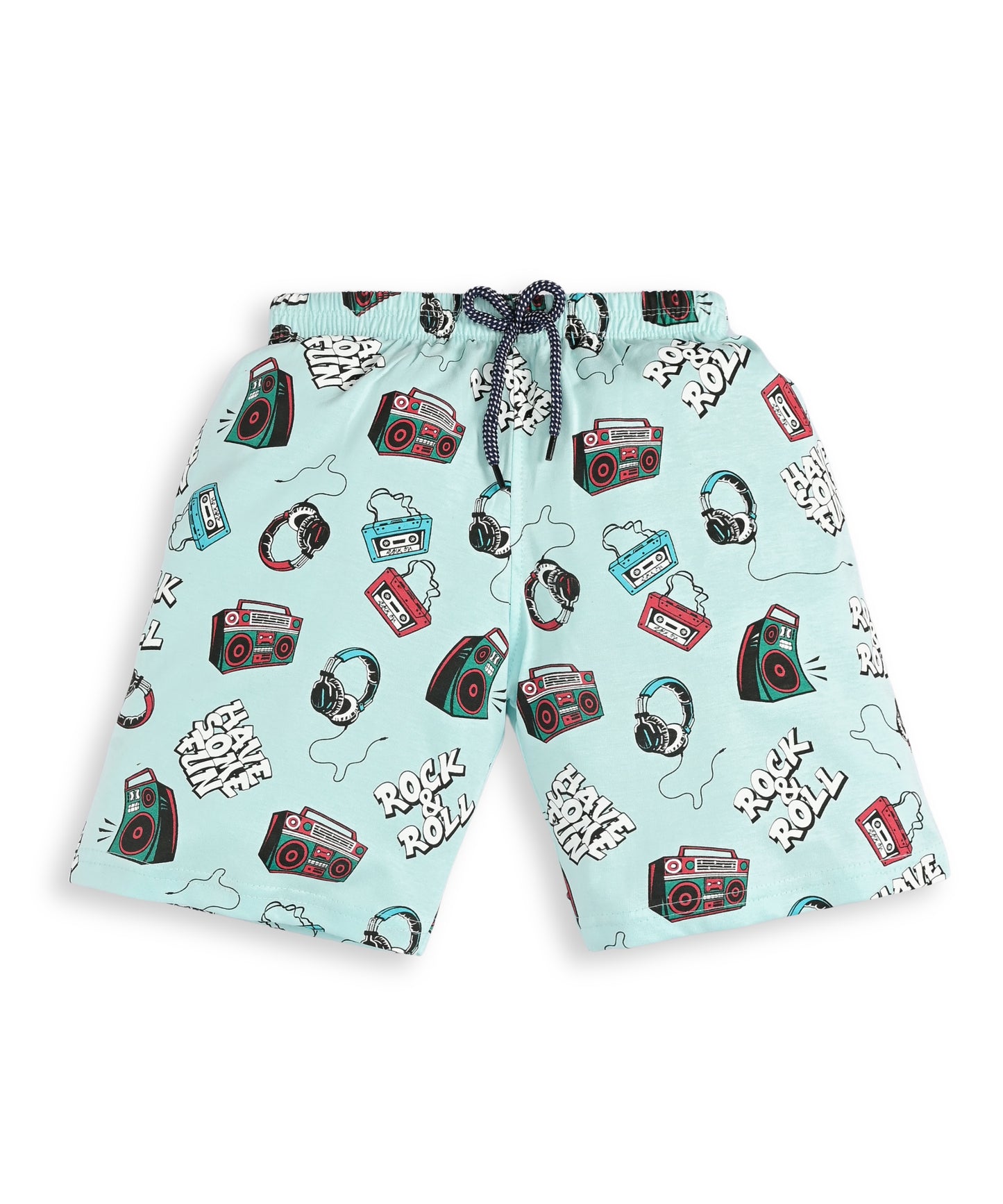 Music Gadgets Half Sleeves T-Shirt & Shorts Set | Blue