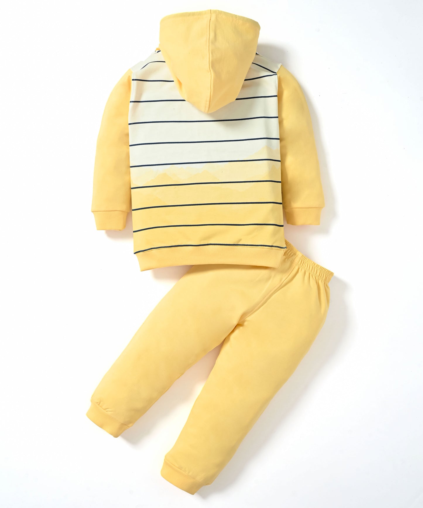 Adventure Full Sleeves Hooded Sweatshirt & Joggers Set | Yellow