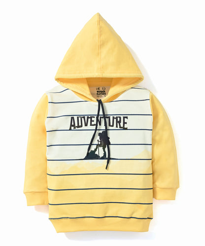 Adventure Full Sleeves Hooded Sweatshirt & Joggers Set | Yellow