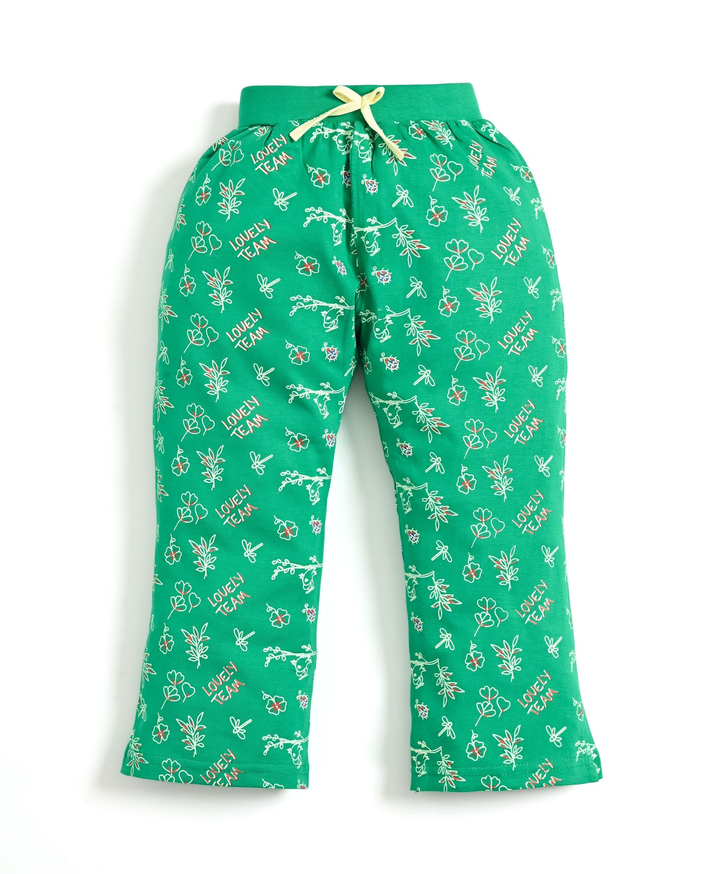 Sweet Bird Short Sleeves Top & Bootcut Pant Set | Green