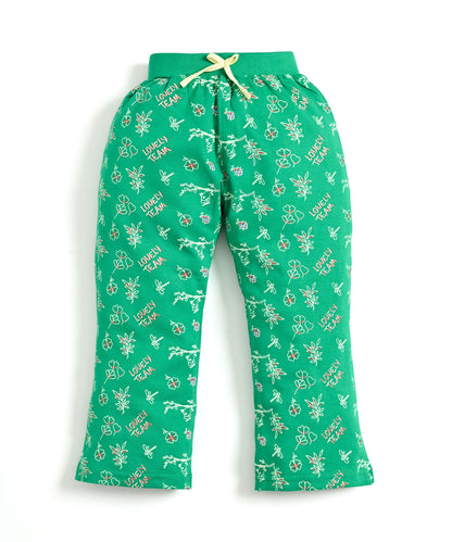 Sweet Bird Short Sleeves Top & Bootcut Pant Set | Green
