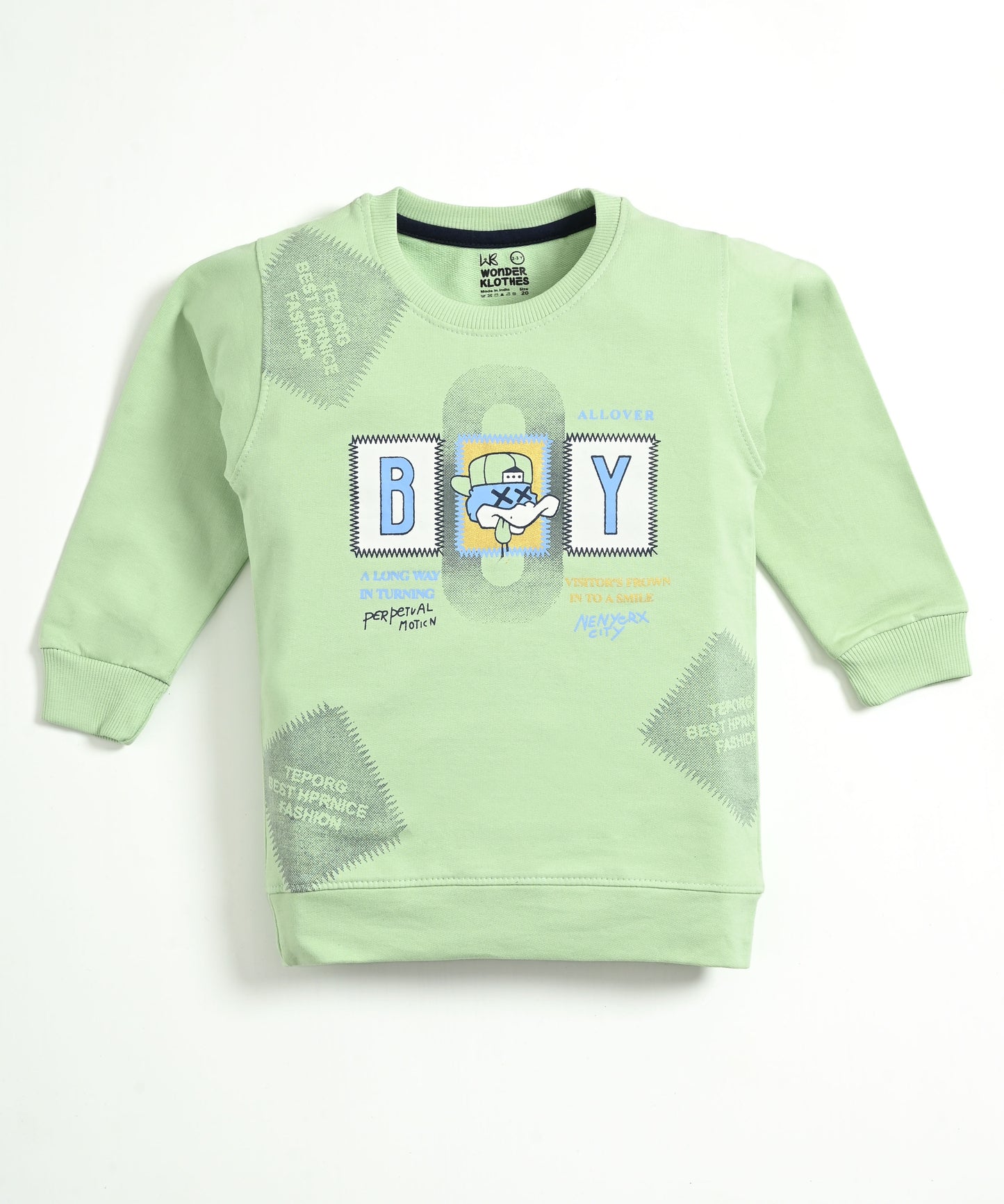 Ducky Boy Full Sleeves Sweatshirt & Joggers Set | Green