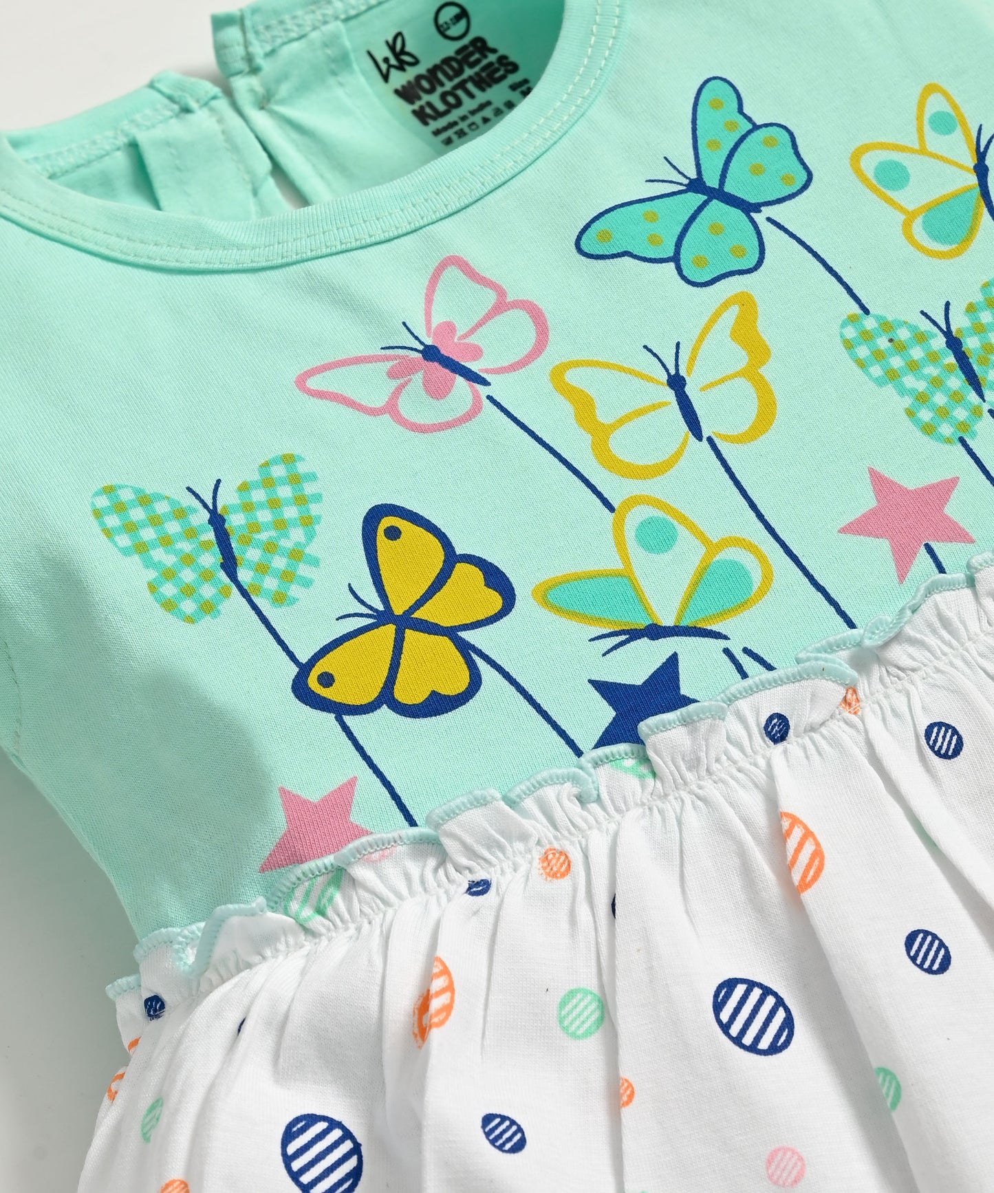 Butterfly Garden Short Sleeves Frock & Bloomer Pant Set | Green
