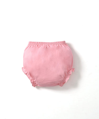 Hello Spring Half Sleeves Frock & Bloomer Pant Set | Pink