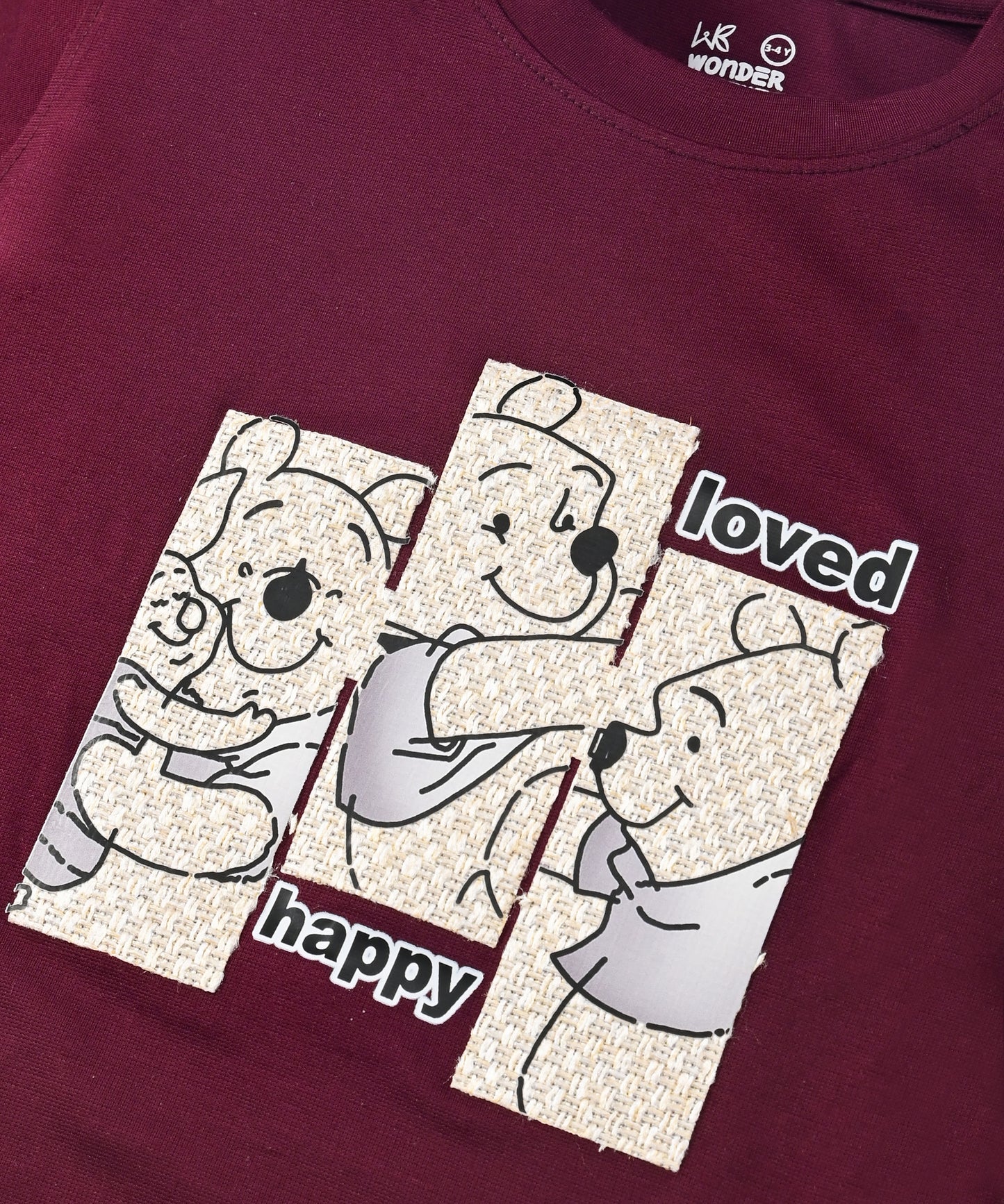 Happy Teddy Premium Half Sleeves T-Shirt & RFD Shorts Set | Burgundy