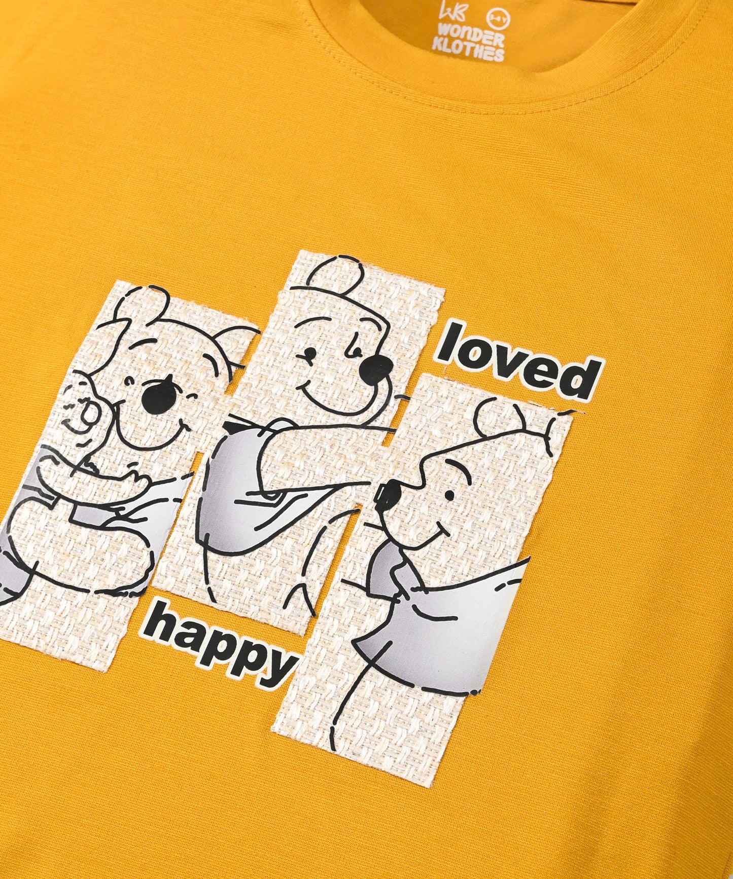 Happy Teddy Premium Half Sleeves T-Shirt & RFD Shorts Set | Yellow