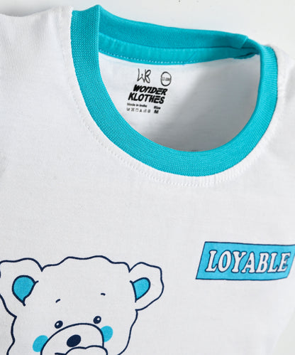 Loyable Half Sleeves T-Shirt & Half Pant Set | Blue