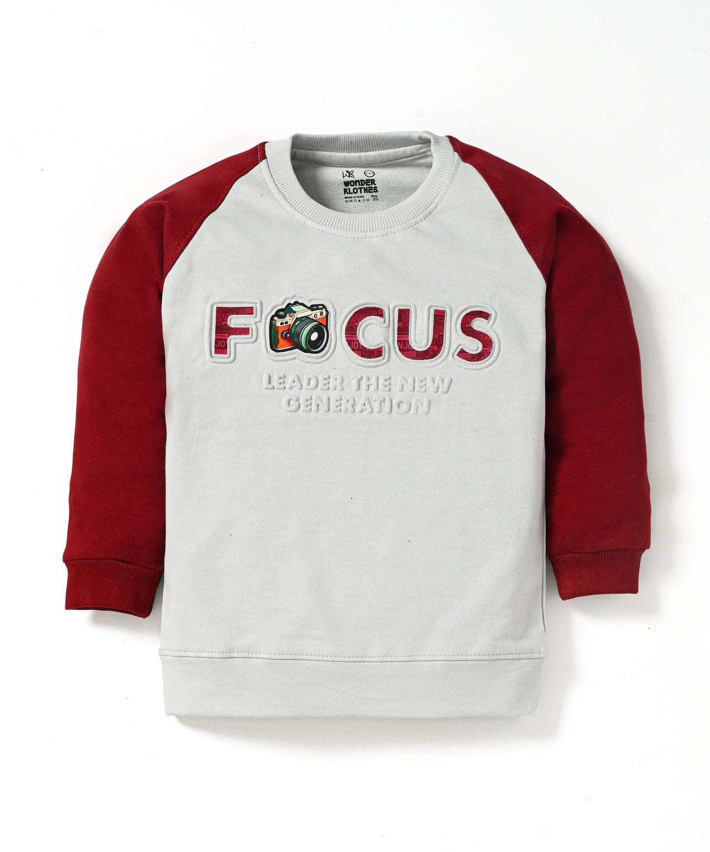 Focus Raglan Full Sleeves Sweatshirt and Joggers Set | Maroon