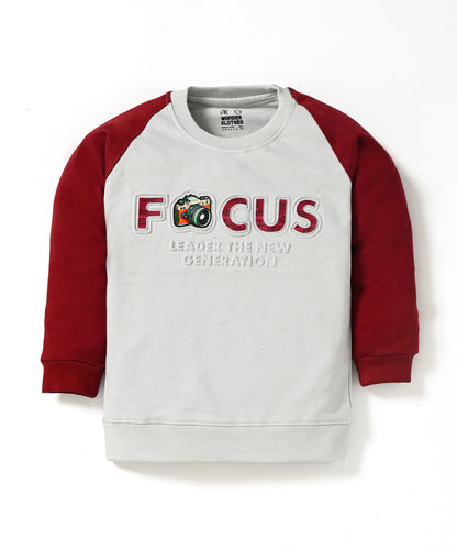 Focus Raglan Full Sleeves Sweatshirt and Joggers Set | Maroon