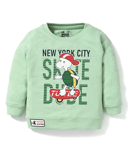 Skate Dude Full Sleeves Sweatshirt and Joggers Set | Green