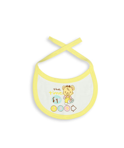 Sea Ship Half Sleeves Front Open T-Shirt & Half Pant Set with Bib | Yellow