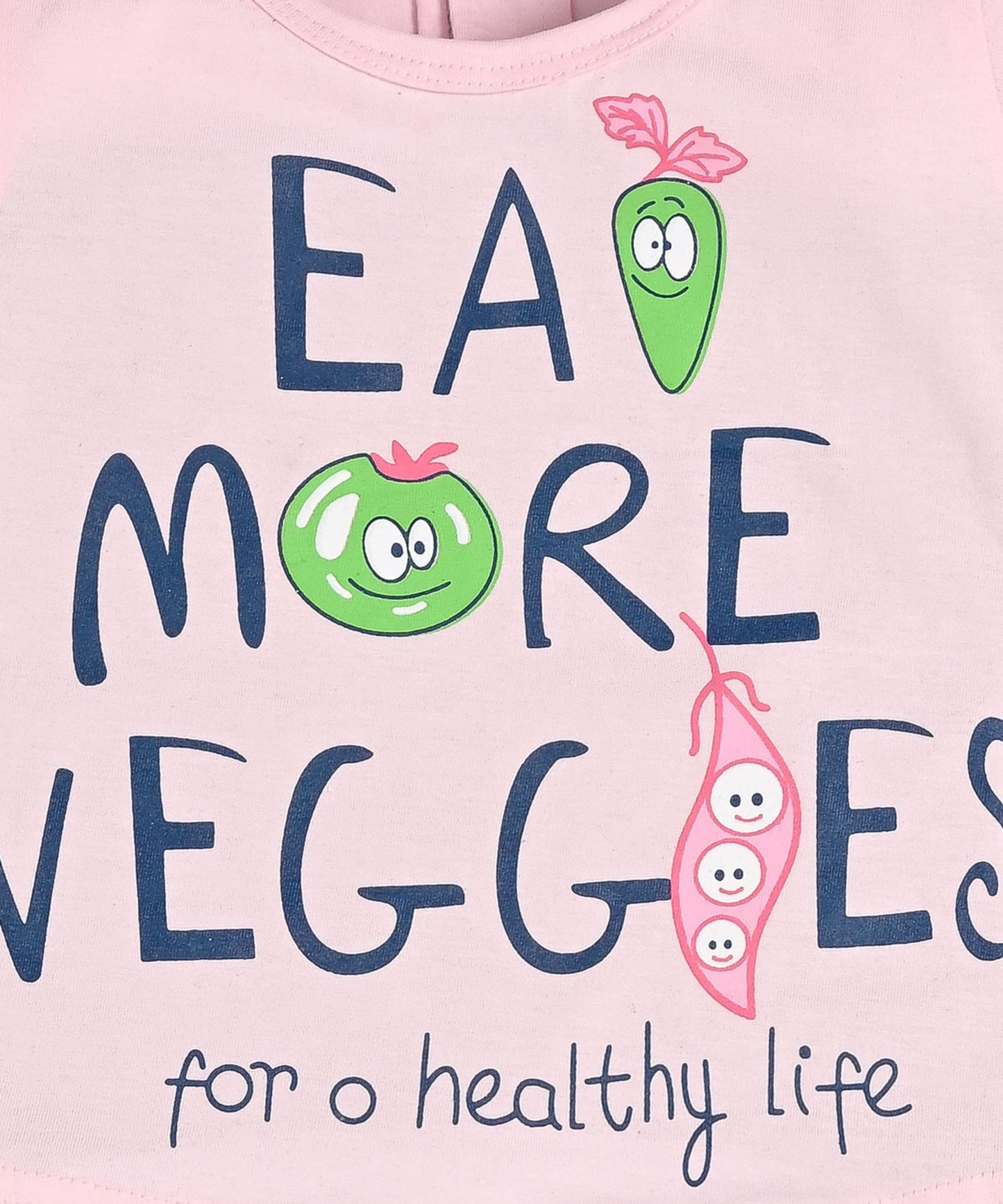 Eat More Veggies Short Sleeves Top & Hot Pant Set | Pink