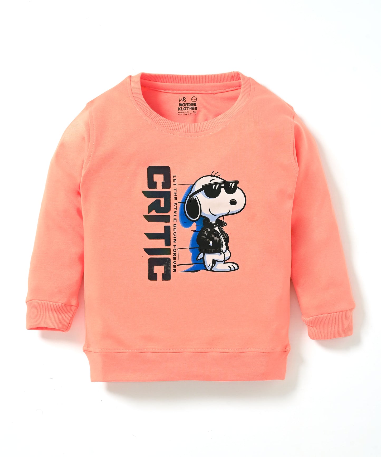 Critic Snoopy Full Sleeves Sweatshirt and Joggers Set | Orange