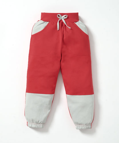 Fuel Mario Full Sleeves Hoodie Sweatshirt with Pocket and Joggers Set | Red