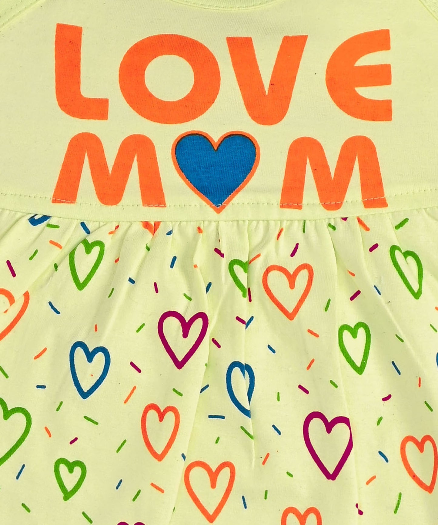 Love Mom Bandhani Straps Frock & Bloomer Pant Set | Green & Pink | Pack of 2
