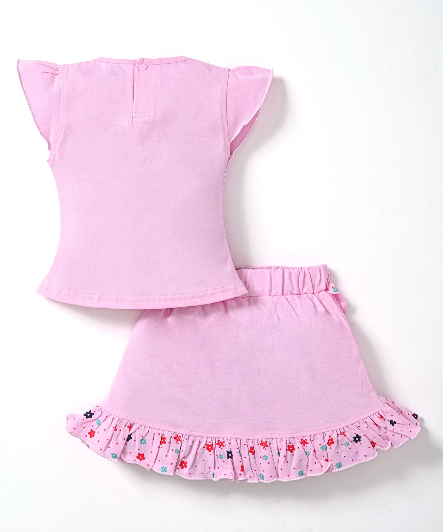 Floral Dreams Short Sleeves Top & Skirt Set | Pink