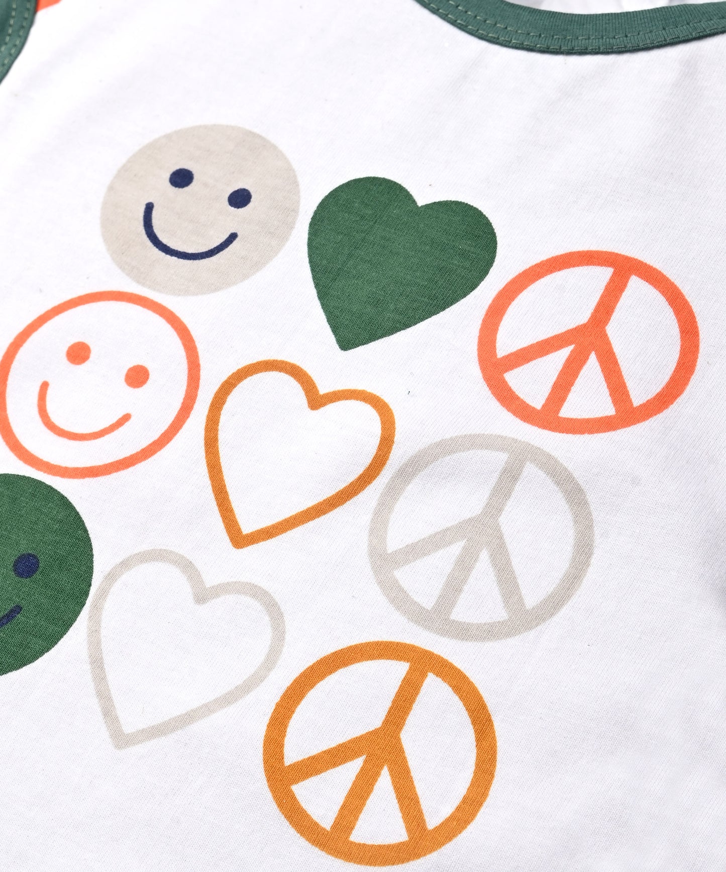 Smiley Heart Short Sleeves Top & Hot Pant Set | Green