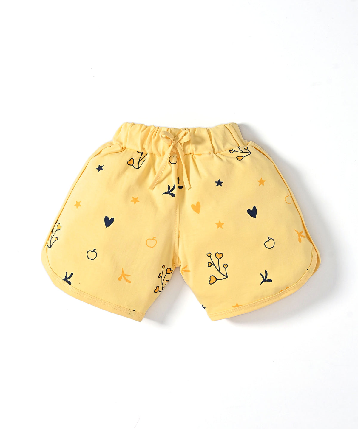 Apple Jar Raglan Short Sleeves Front Open Top & Hot Pant Set | Yellow