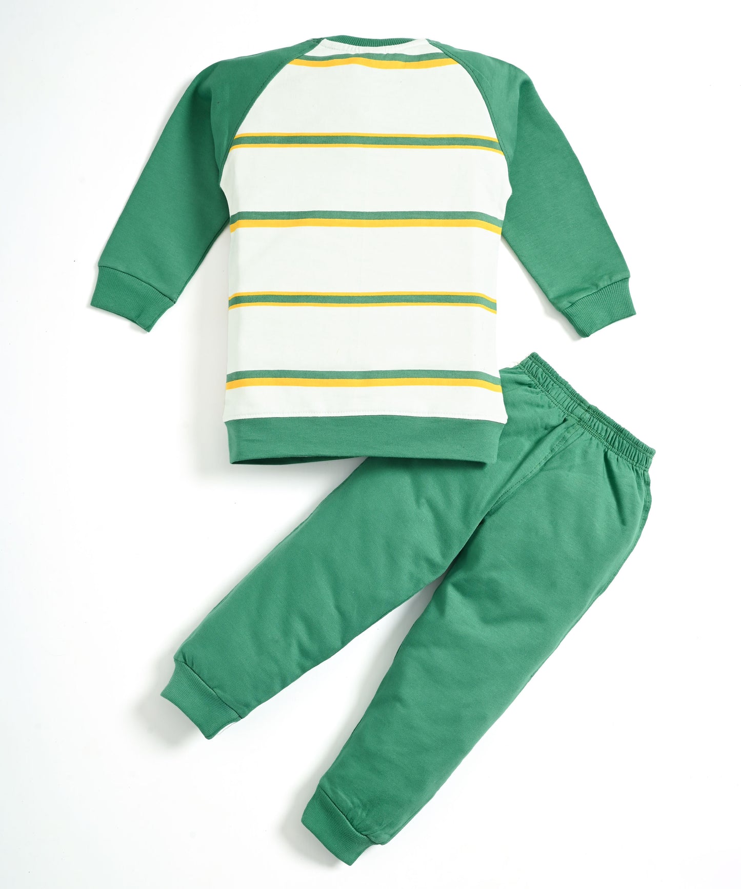 Never Origin Raglan Full Sleeves Sweatshirt & Joggers Set | Green