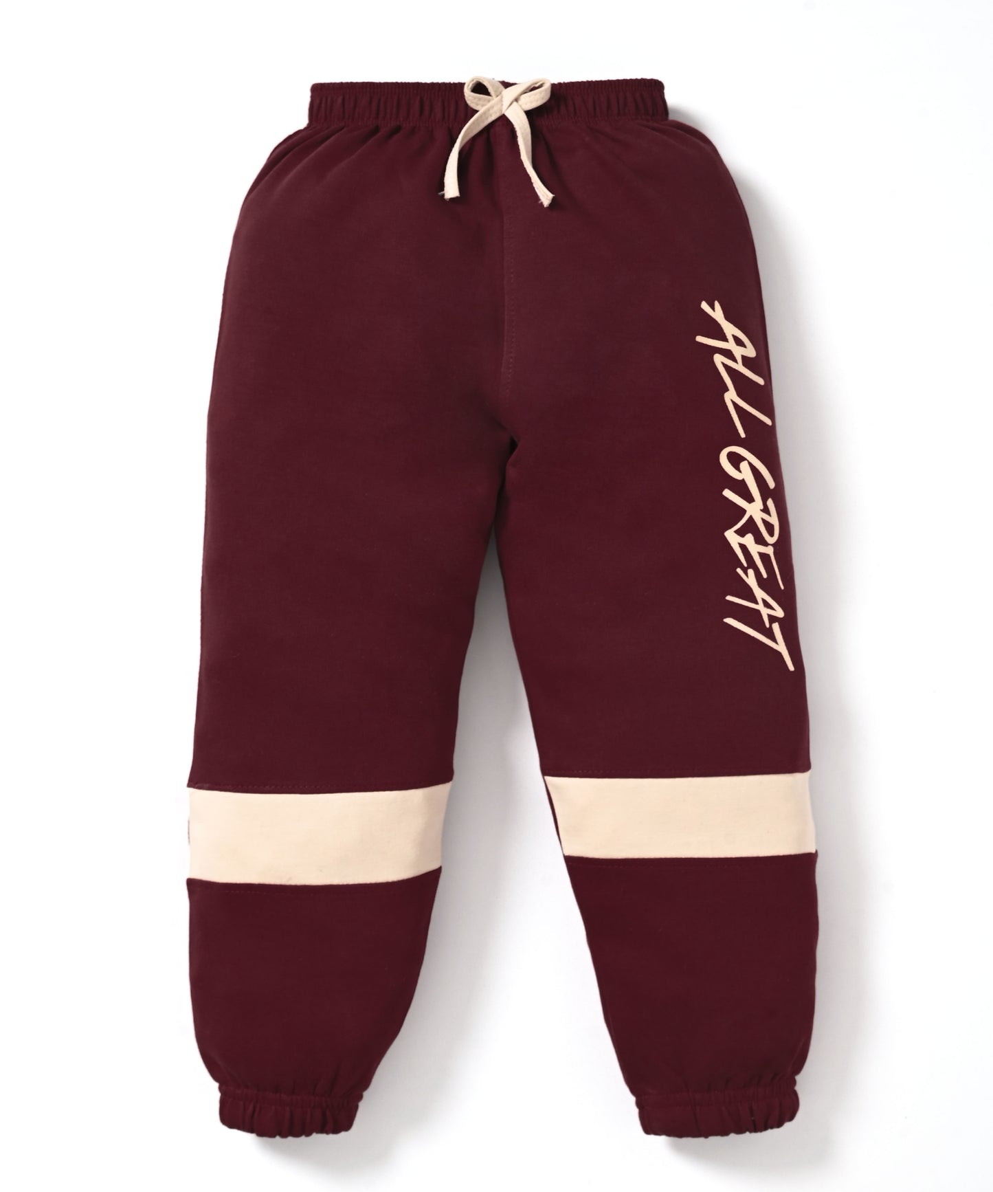Boba Bear Full Sleeves Hooded Sweatshirt and Joggers Set | Maroon