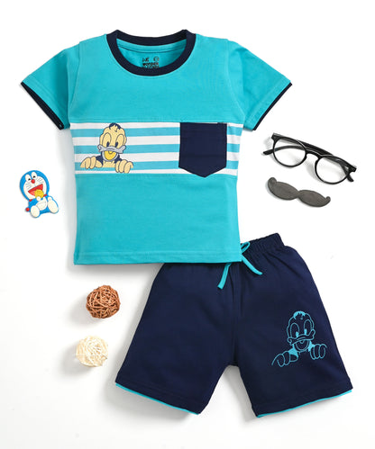 Donald Duck Half Sleeves T-Shirt & Half Pant Set | Blue