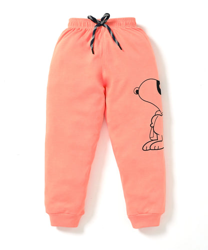 Critic Snoopy Full Sleeves Sweatshirt and Joggers Set | Orange