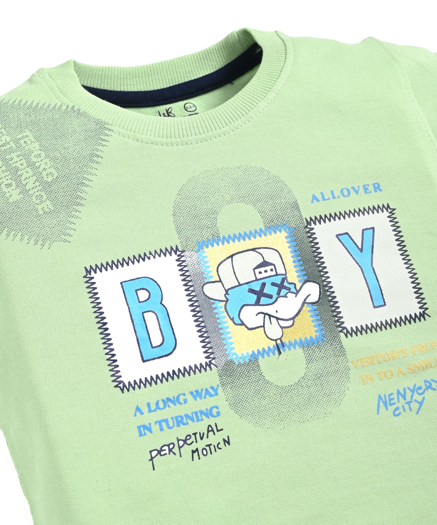 Ducky Boy Full Sleeves Sweatshirt & Joggers Set | Green