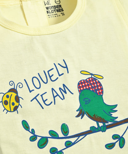 Sweet Bird Short Sleeves Top & Bootcut Pant Set | Green