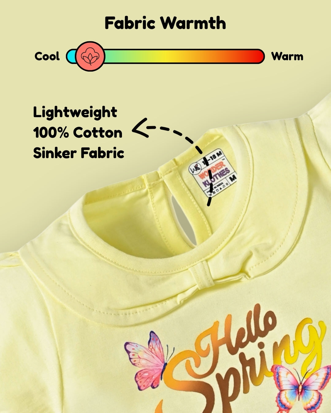 Hello Spring Half Sleeves Frock & Bloomer Pant Set | Yellow