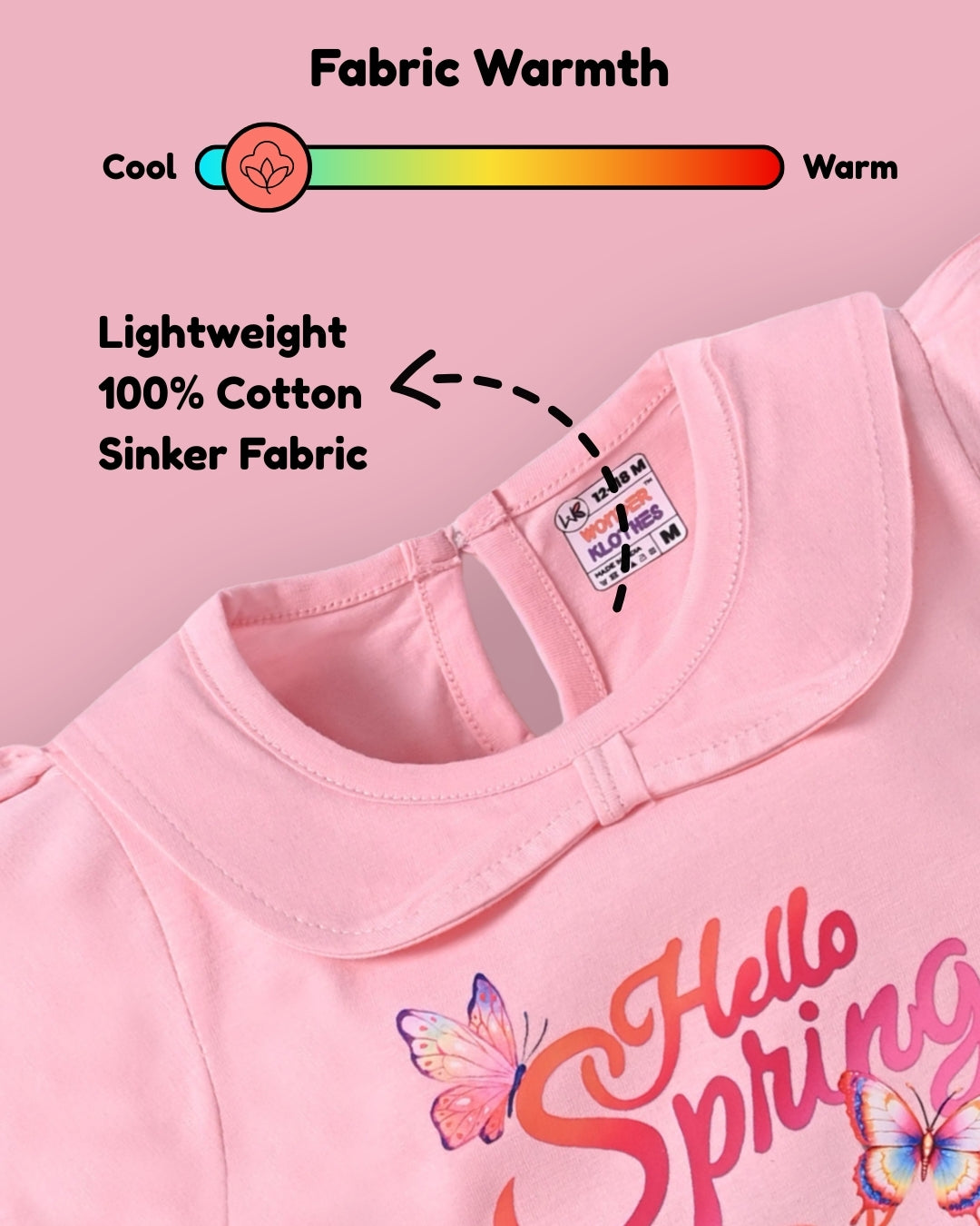 Hello Spring Half Sleeves Frock & Bloomer Pant Set | Pink