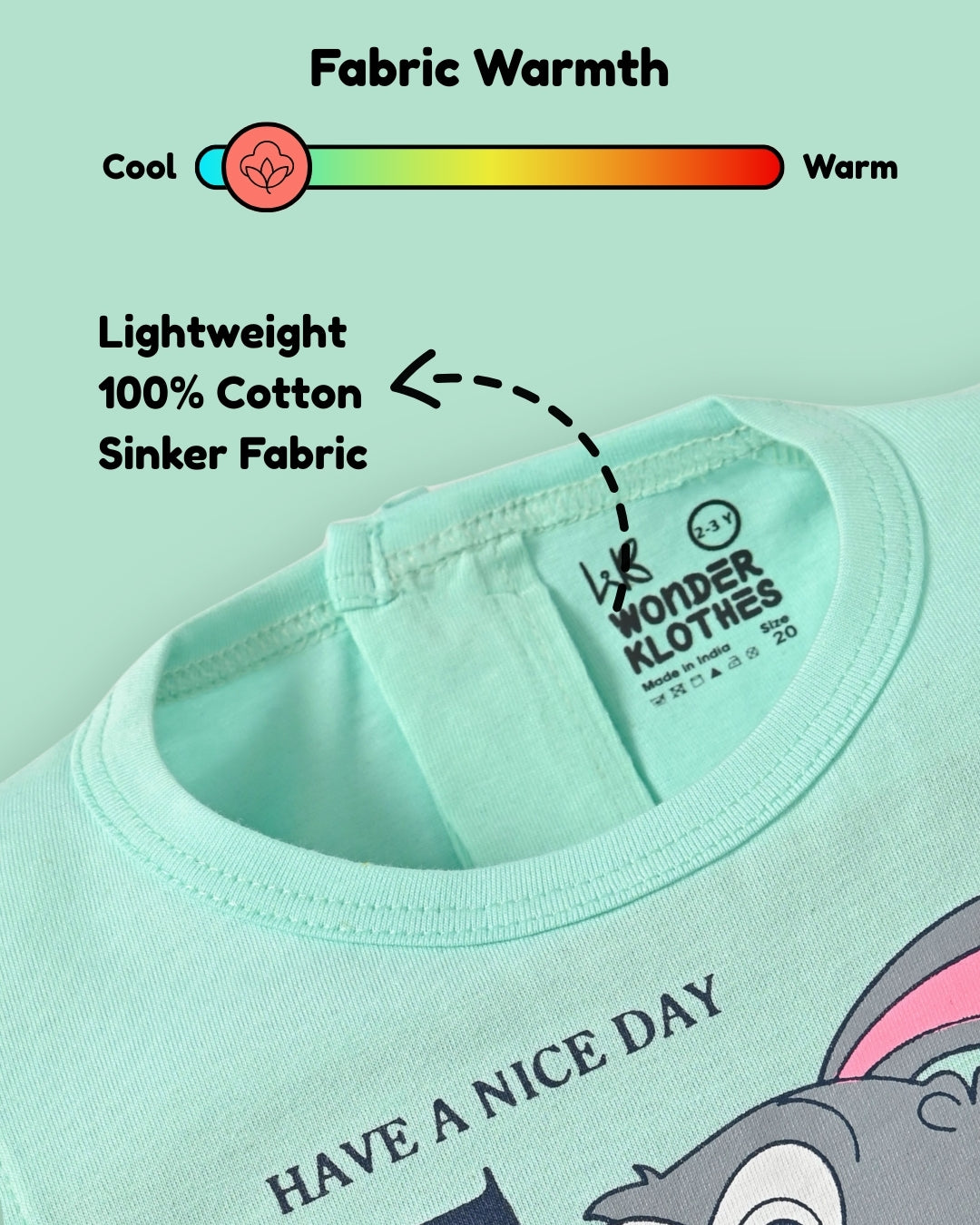 Rabbit Short Sleeves Top & Hot Pant Set | Green