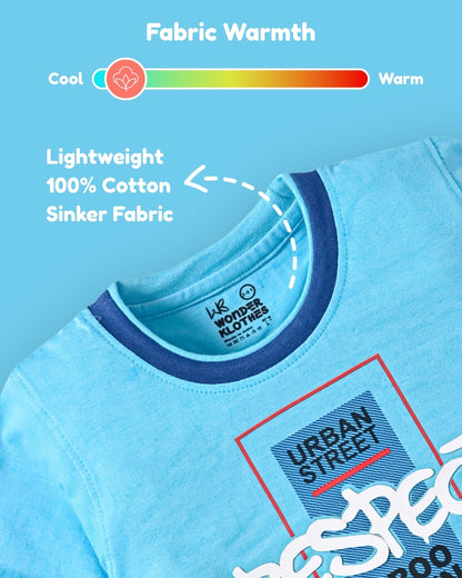 Respect Half Sleeves T-Shirt & Shorts Set | Blue