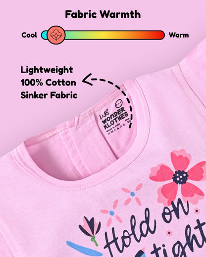 Floral Dreams Short Sleeves Top & Skirt Set | Pink