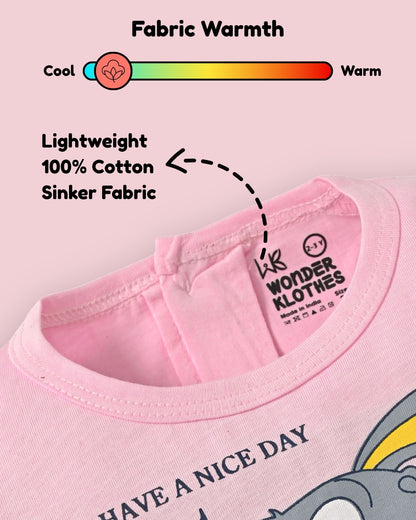 Rabbit Short Sleeves Top & Hot Pant Set | Pink