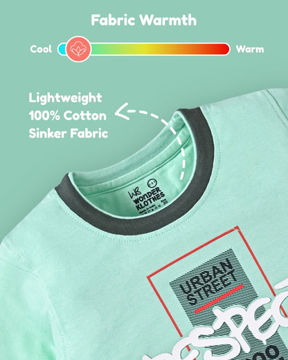 Respect Half Sleeves T-Shirt & Shorts Set | Green