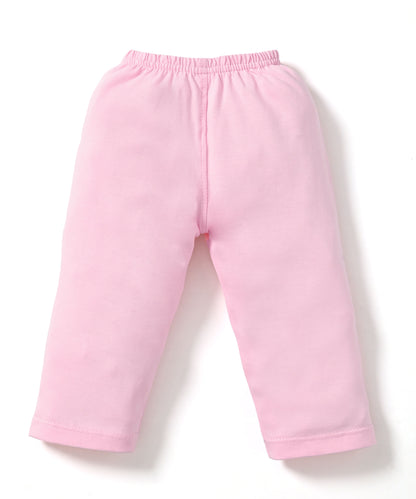 Sea Ship Full Sleeves Front Open T-Shirt & Pyjama Set with Bib | Pink