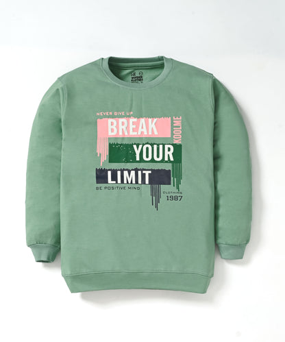 Break Your Limit Full Sleeves Sweatshirt and Joggers Set | Green