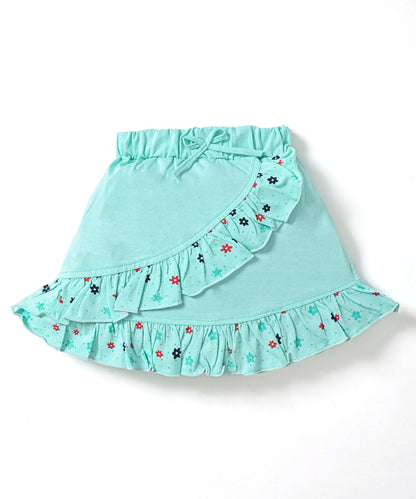 Floral Dreams Short Sleeves Top & Skirt Set | Green