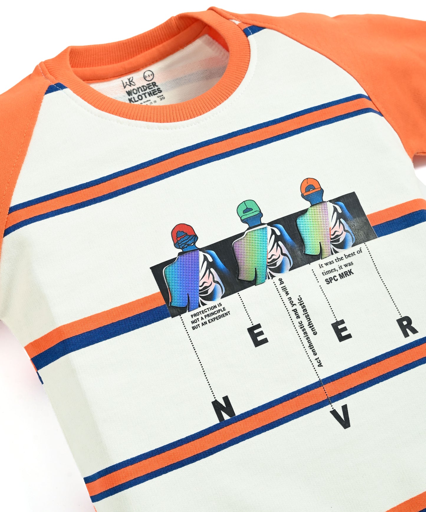 Never Origin Raglan Full Sleeves Sweatshirt & Joggers Set | Orange