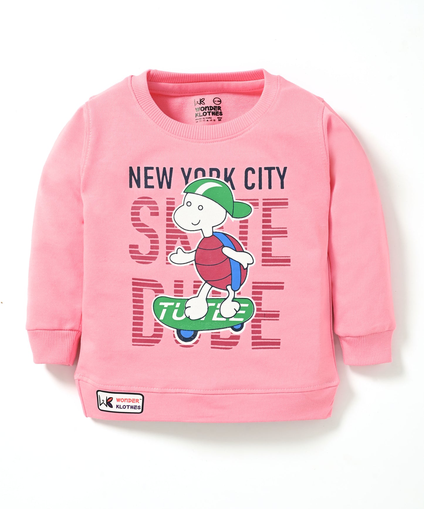 Skate Dude Full Sleeves Sweatshirt and Joggers Set | Pink