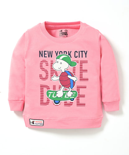 Skate Dude Full Sleeves Sweatshirt and Joggers Set | Pink