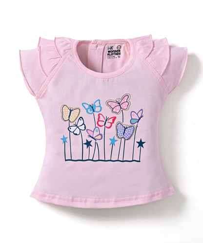 Butterfly Meadow Raglan Short Sleeves Top & Hot Pant Set | Pink