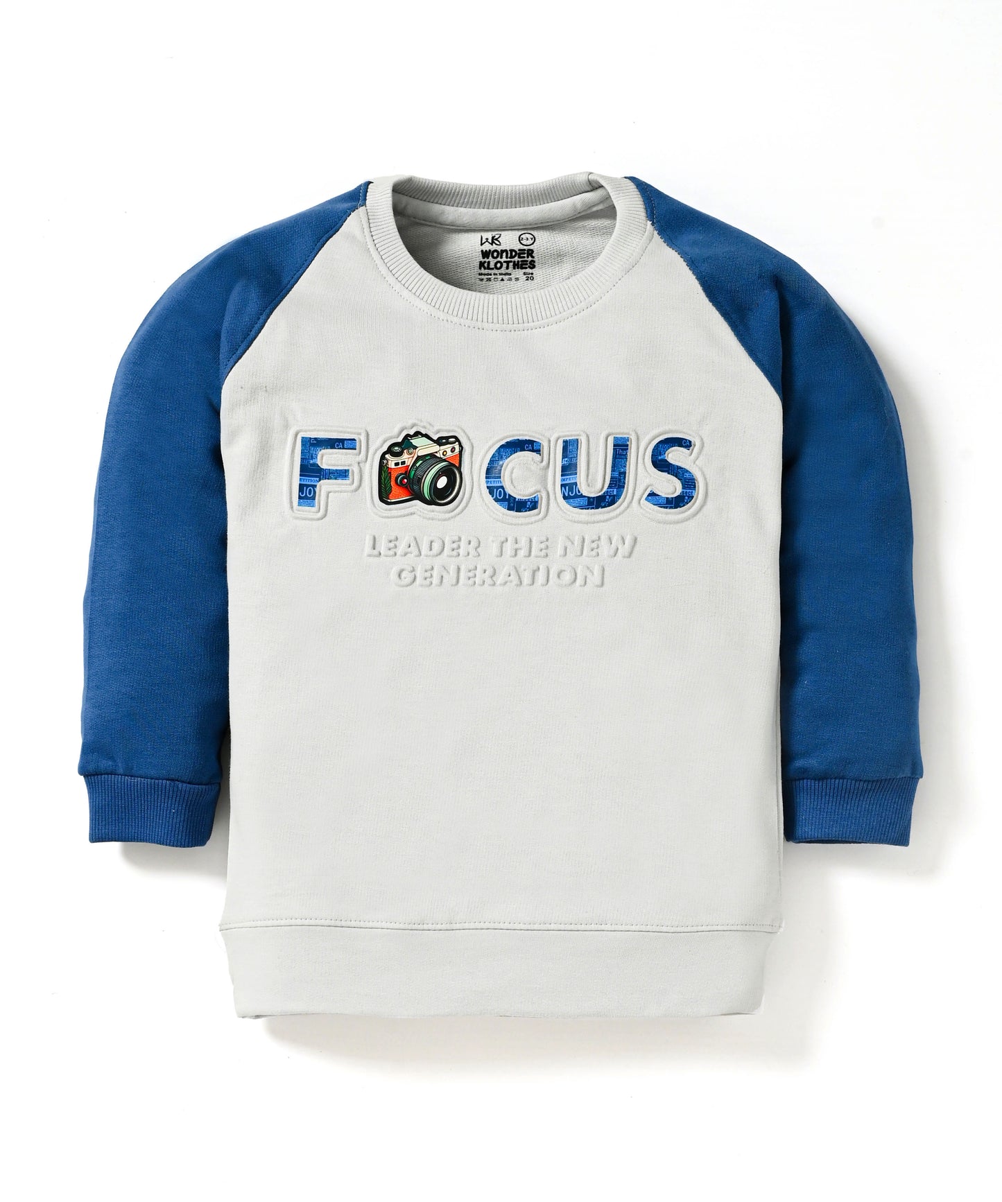 Focus Raglan Full Sleeves Sweatshirt and Joggers Set | Blue