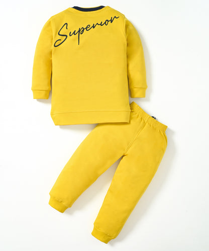 Owner Full Sleeves Sweatshirt and Joggers Set | Yellow
