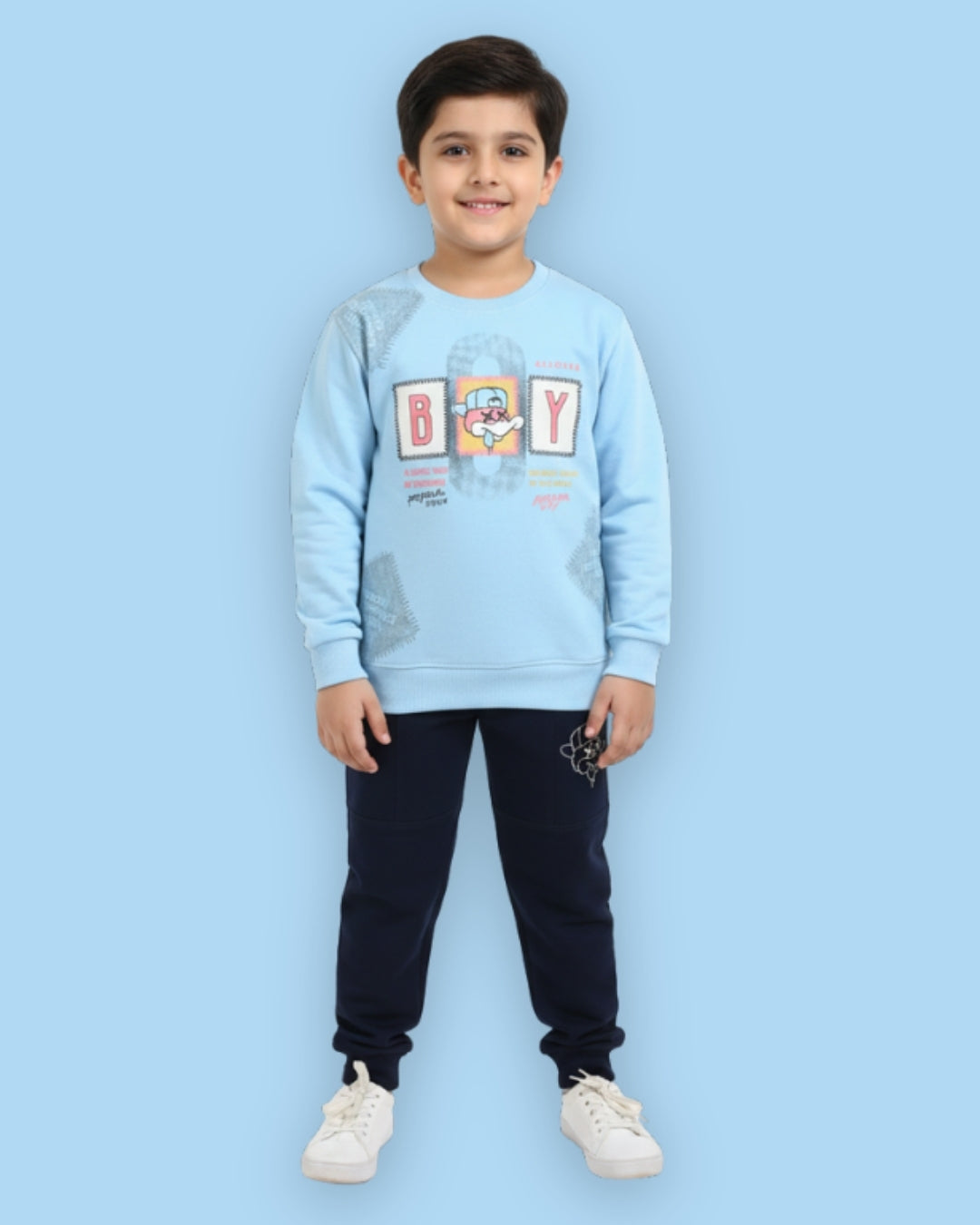 Ducky Boy Full Sleeves Sweatshirt & Joggers Set | Blue