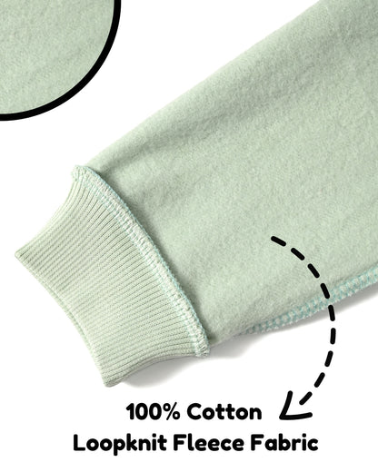 Break Your Limit Full Sleeves Fleece Sweatshirt and Joggers Set | Green